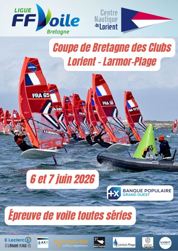 Affiche Coupe de Bretagne des Clubs Voile 2026   CNL