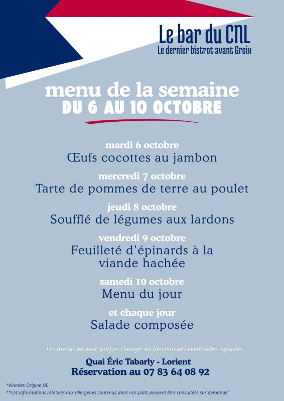 Semaine du 6 au 10 octobre