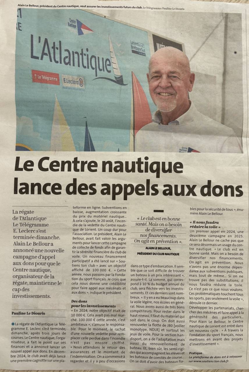 Article Le Télégramme   Appel aux Dons   CNL